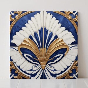 Płytki ceramiczne w stylu art déco – geometryczna dekoracja ścienna, ściana kuchenna