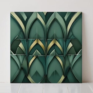 Art-Deco-Smaragd Geometrische Keramikfliese, Luxus-Retro Wand Badezimmer Küche Akzent