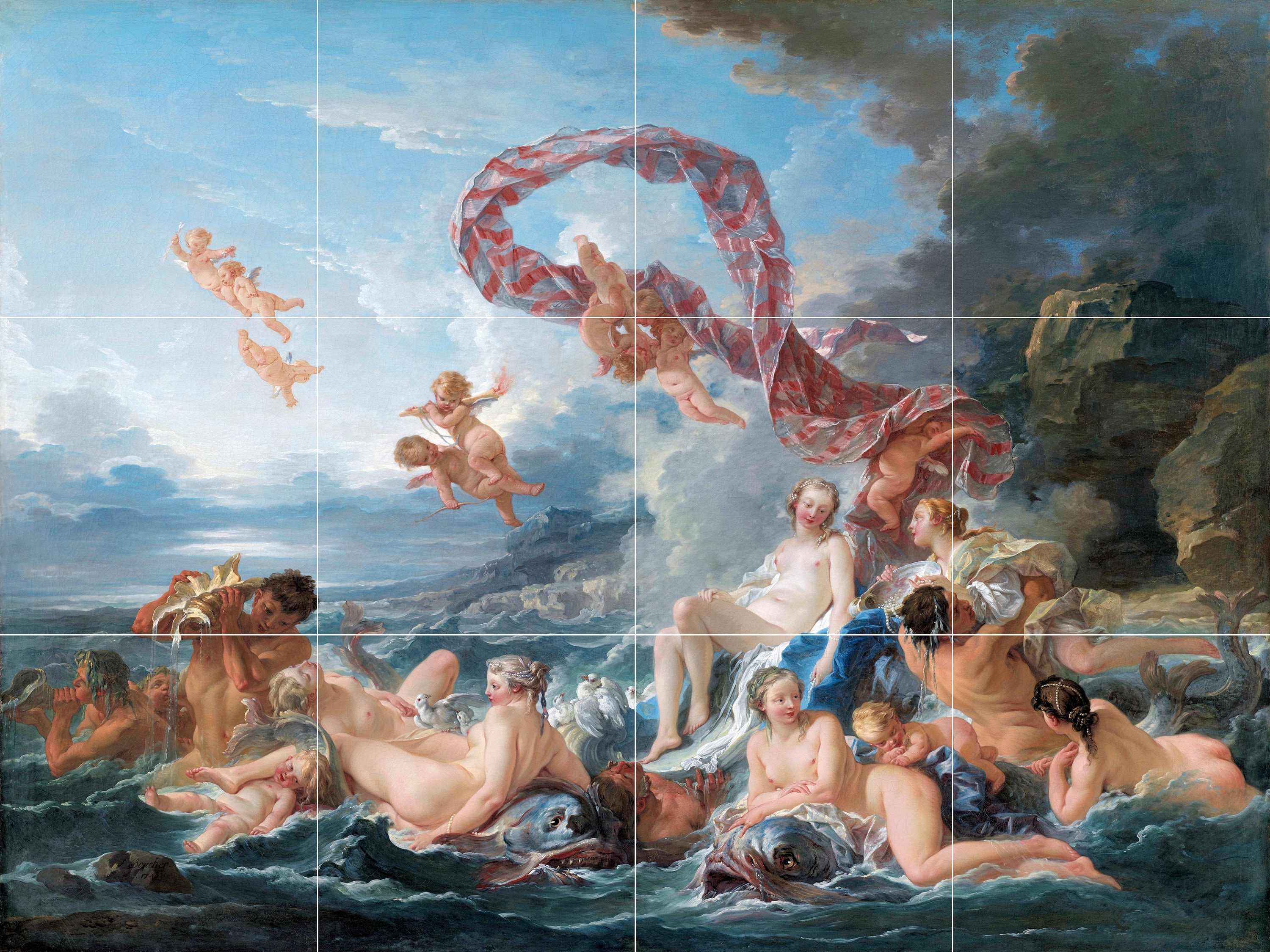 Triumph of Venus Tile Mural: Rococo Ceramic Panel Wall Art - Etsy