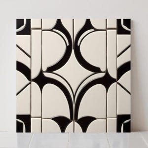 Art Deco Ceramic Tile: Geometric Wall Decor, Kitchen Backsplash Retro Bathroom