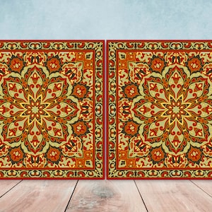 Moroccan Ceramic Tiles - Set of 2 Moroccan Wall Decor Tiles - Kitchen Backsplash Tiles, Table Decorative Tiles, Bathroom Tiles, Coaster