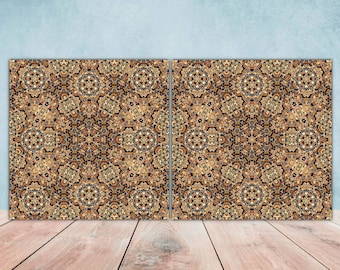 Moroccan Ceramic Tiles - Set of 2 Moroccan Wall Decor Tiles - Kitchen Backsplash Tiles, Table Decorative Tiles, Bathroom Tiles, Coaster