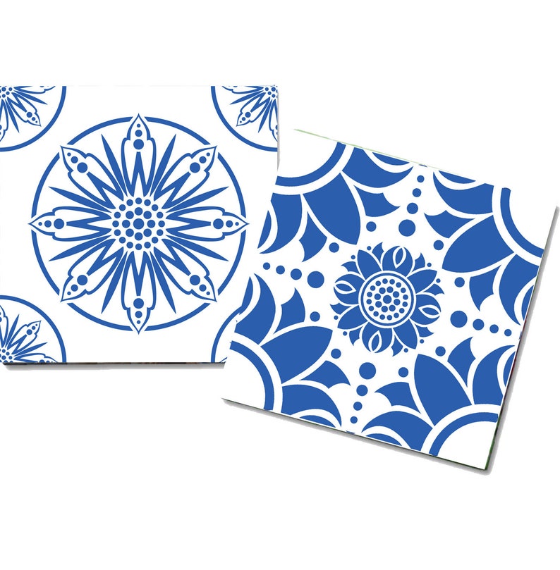 Spanish tile set of two b 6x6 inches decorative ceramic tiles