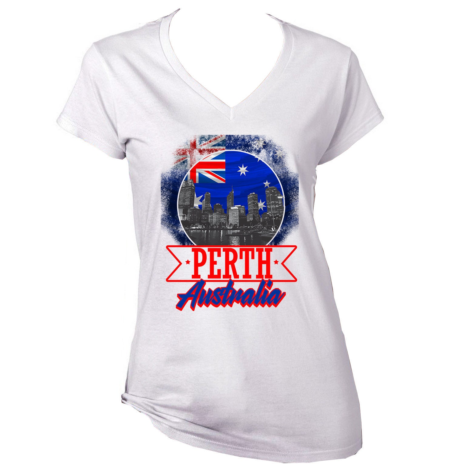 Image of Australia Perth City - New Cotton White Lady T Shir