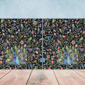 Peacock Bird Tiles - Set of 2 Birds Wall Decor Tiles - Kitchen Backsplash Tiles, Table Decorative Tiles, Bathroom Tiles, Coaster