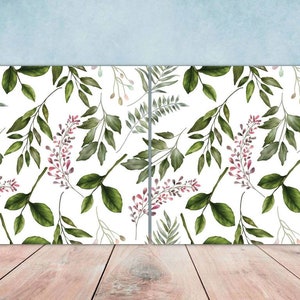 Floral Tiles Flower Design - Set of 2 Flowers Wall Decor Tiles, Kitchen Backsplash Tiles, Table Decorative Tiles, Bathroom Tiles