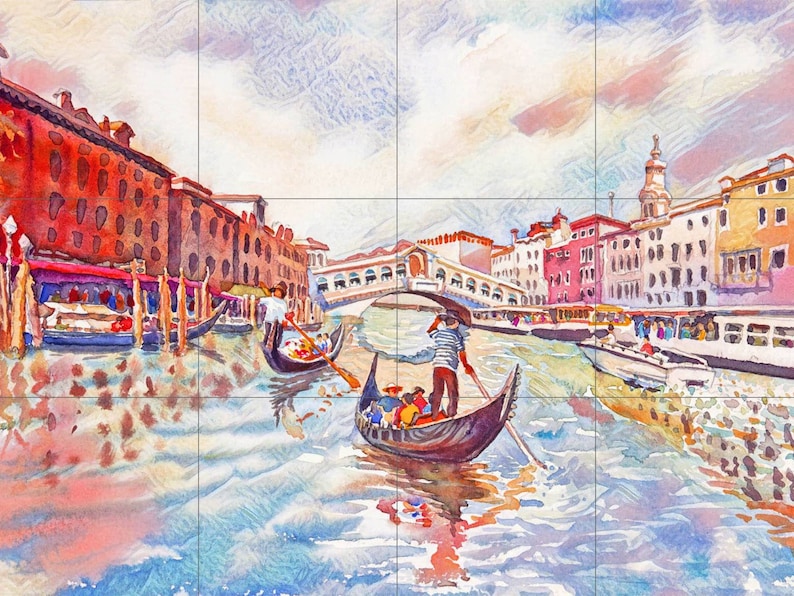 Tile Mural/mosaic Ceramic Panel of Venice Italy Italian - Etsy