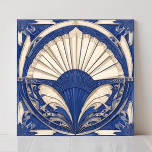Art Deco Keramikfliese: Geometrische Wanddekoration, Küchenrückwand