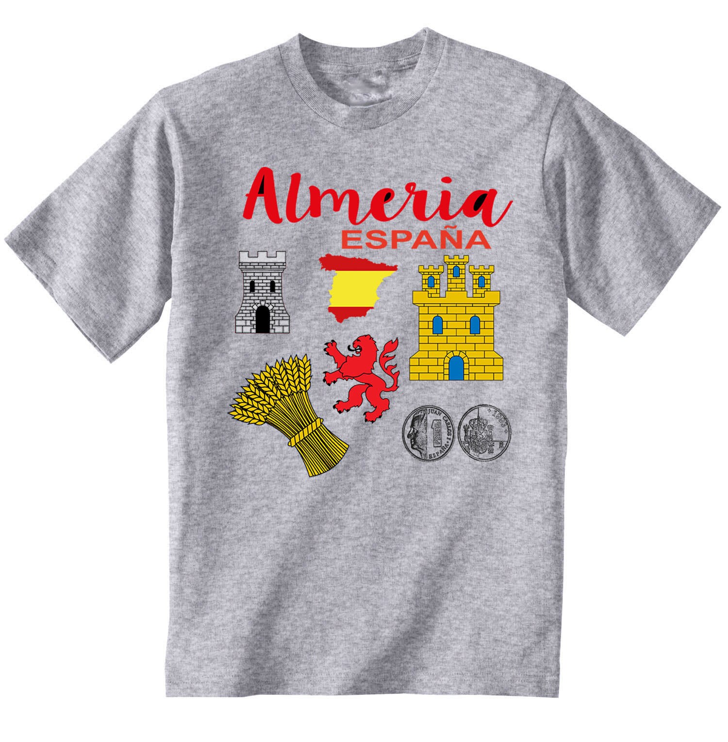 Image of Almeria Spain - Man New Cotton Grey T-Shirt