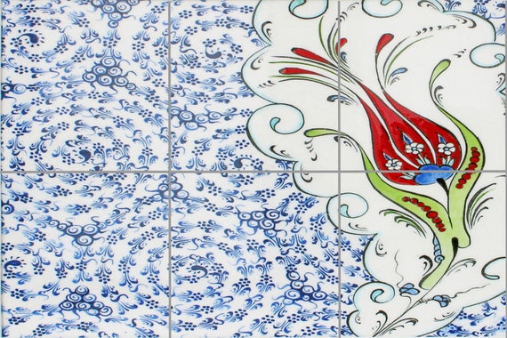 タイルモザイクのエジプト壁画