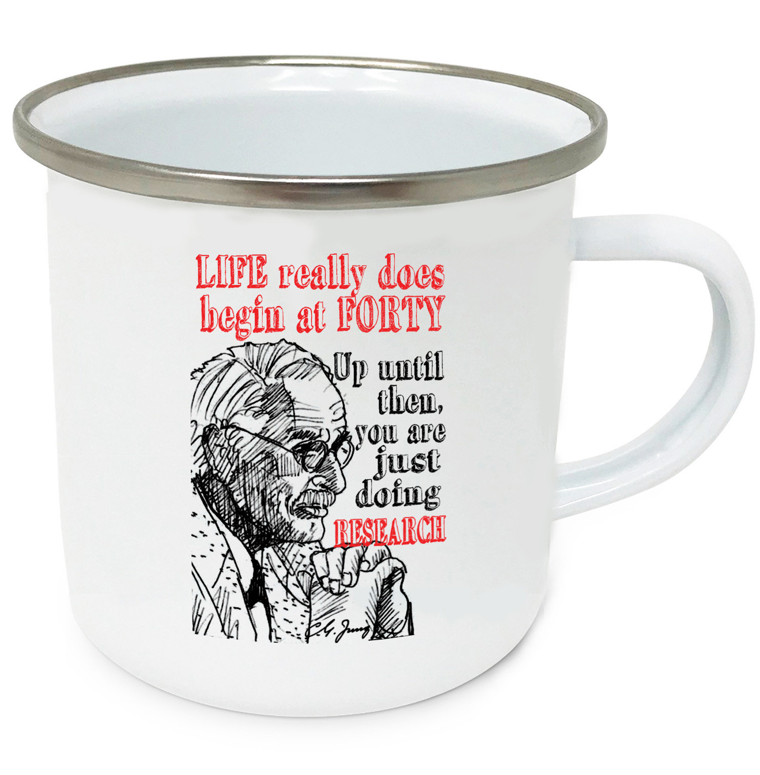 Carl Jung Life Begins At 40 Quote 10oz Enamel High Quality Etsy