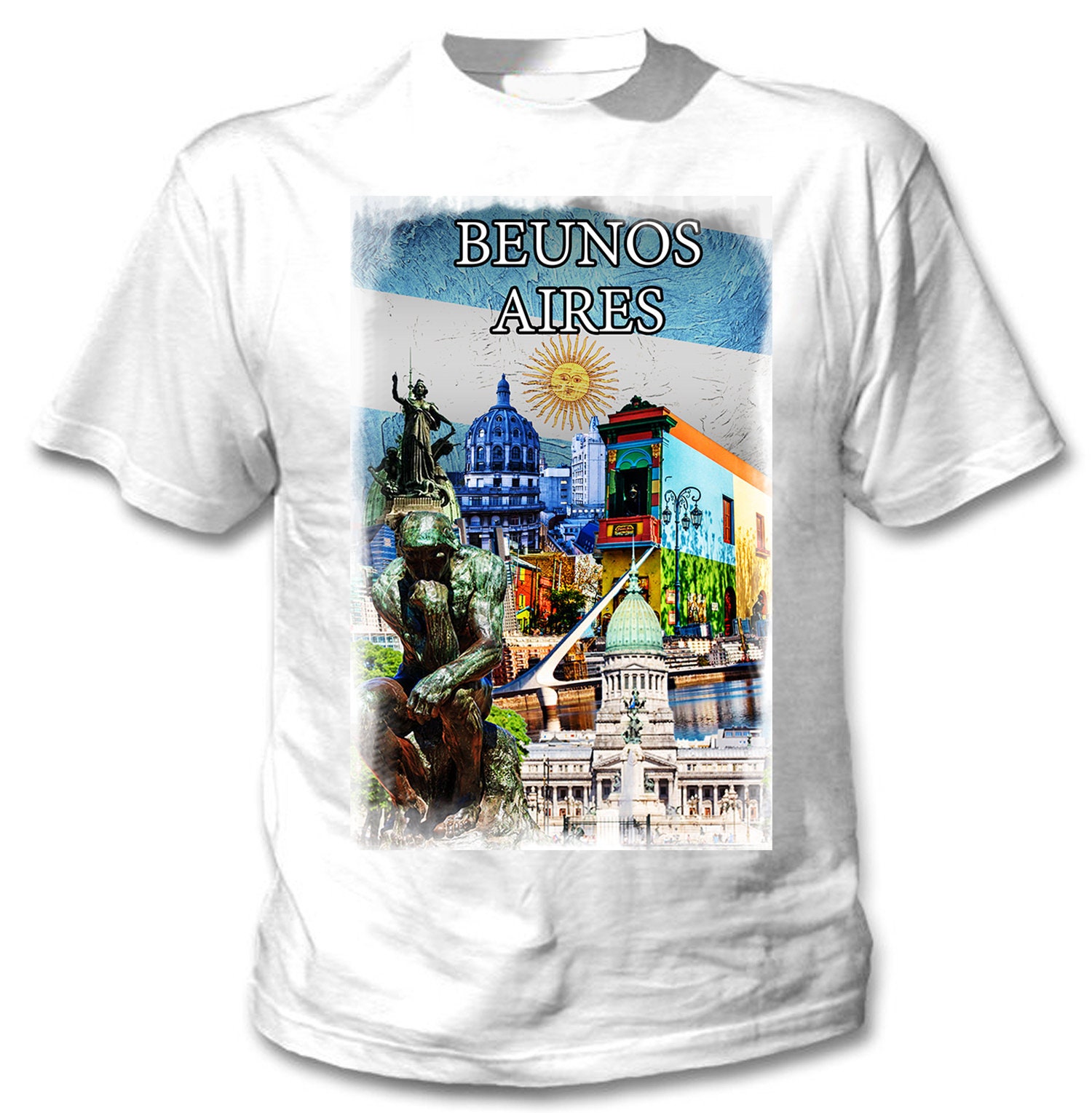 Image of Argentina Buenos Aires City - Man New Cotton White T-Shirt