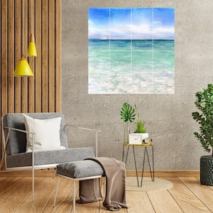 Tile Mural/Mosaic Ceramic Panel of Watercolor Ocean Waves- Sea Mural - Ocean Waves Wall Mural - Wall Art -Tile Mural - Landscape Tile Mosaic