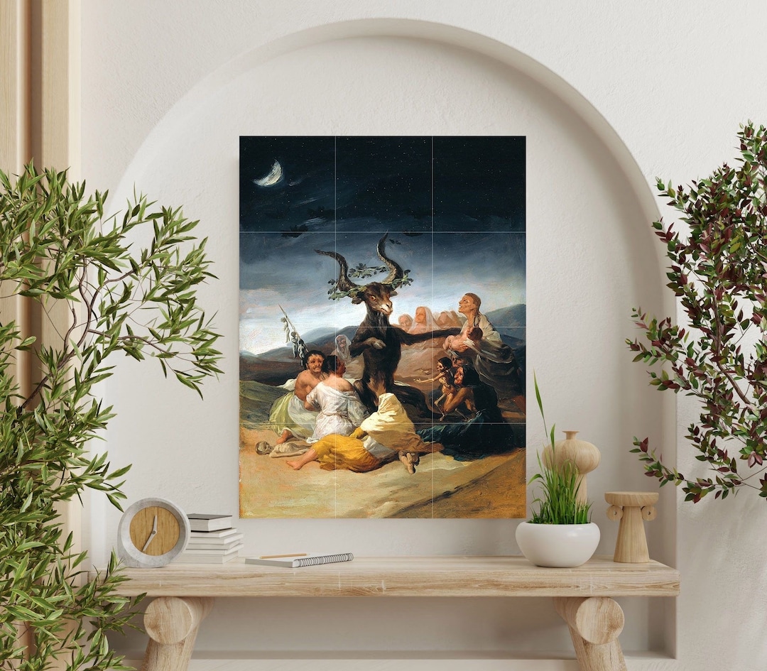 Goya Sabbath of Witches Tile Mural: Ceramic Art Panel - Etsy