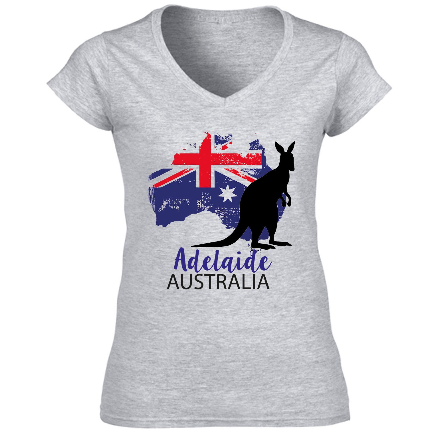 Image of Adelaide Australia -Yorkshire Terrier - New Cotton Grey Lady T Shirt