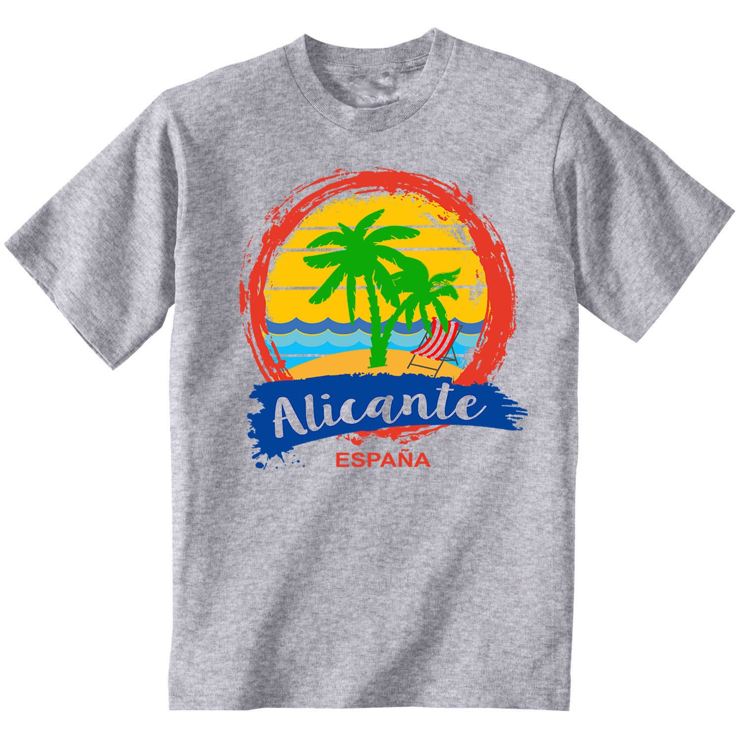 Image of Alicante Spain - Man New Cotton Grey T-Shirt