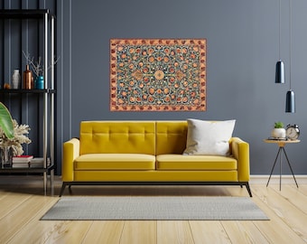 Mural de azulejos árabes: panel cerámico de arte islámico, decoración morisca