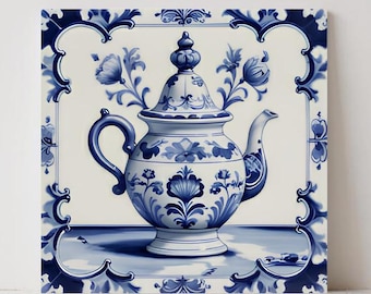 Delft Blue Ceramic Tile : Dutch Pottery Design, Kitchen Backsplash Bathroom Decor