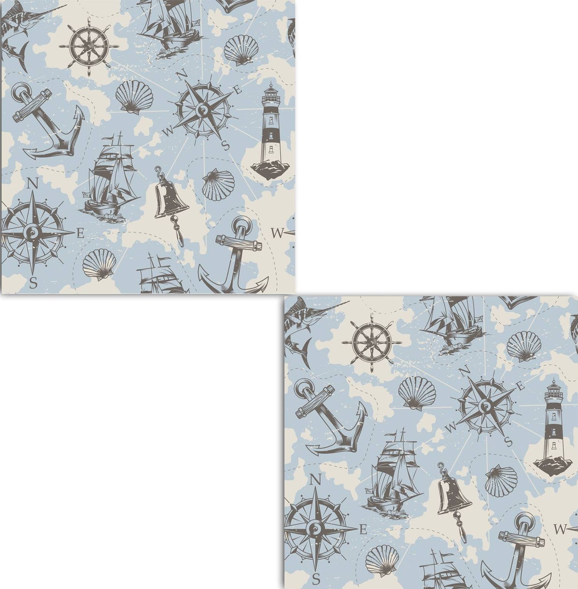 Nautical Tiles Sea Tile Design Two 6 x 6 inches decorative Etsy