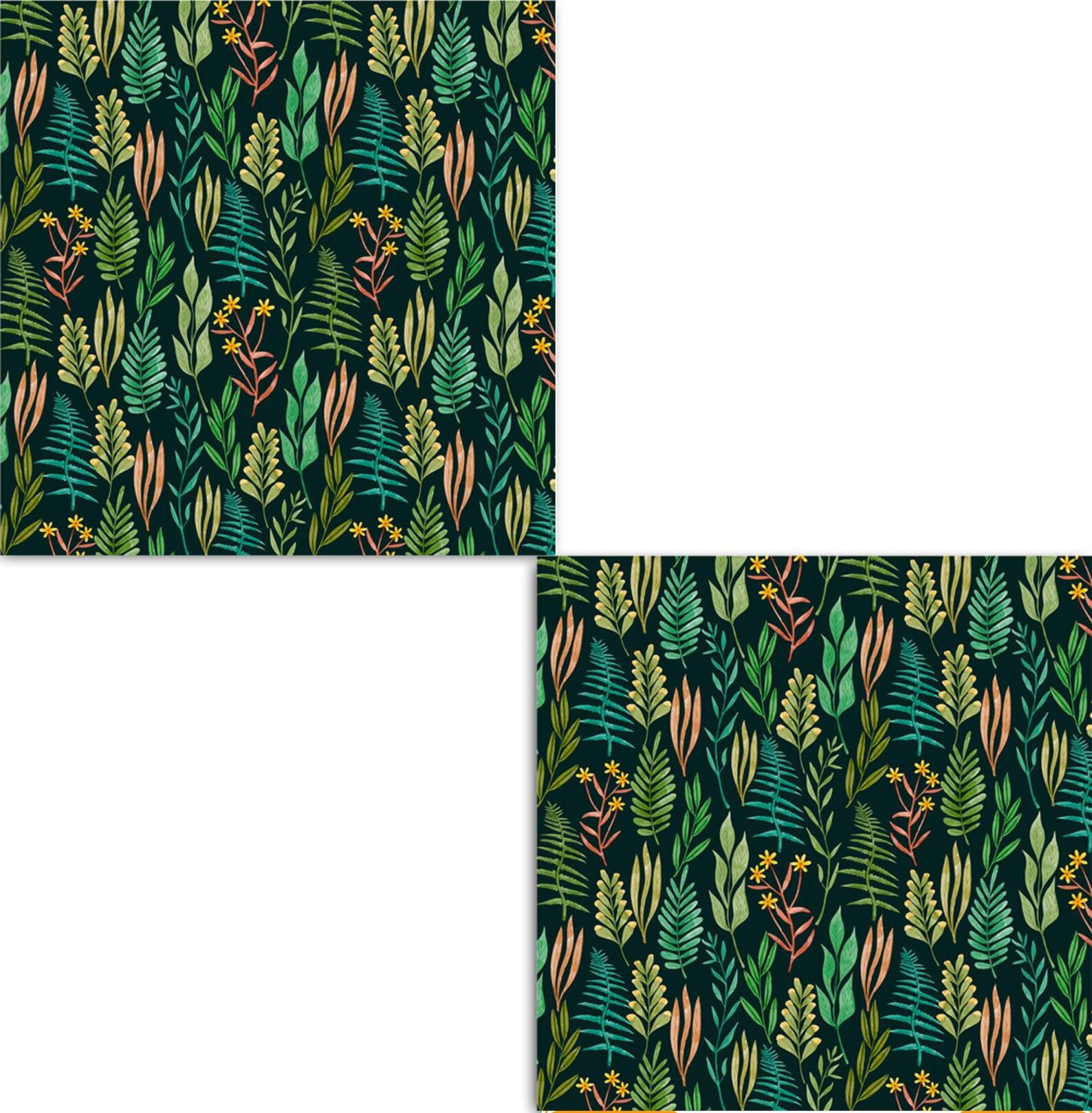 Tropical Tiles Leaves Tile Leaf Design Two 6 x 6 inches Etsy