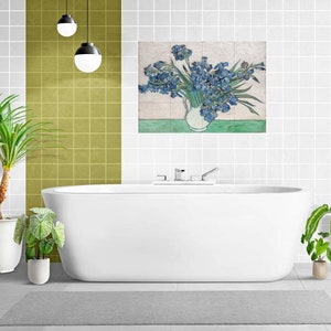 Tile Mural/Mosaic Ceramic Panel of Vincent van Gogh - Irises print - Floral Wall Art - Flower Tile Mural - Van Gogh print - Tile Mosaic
