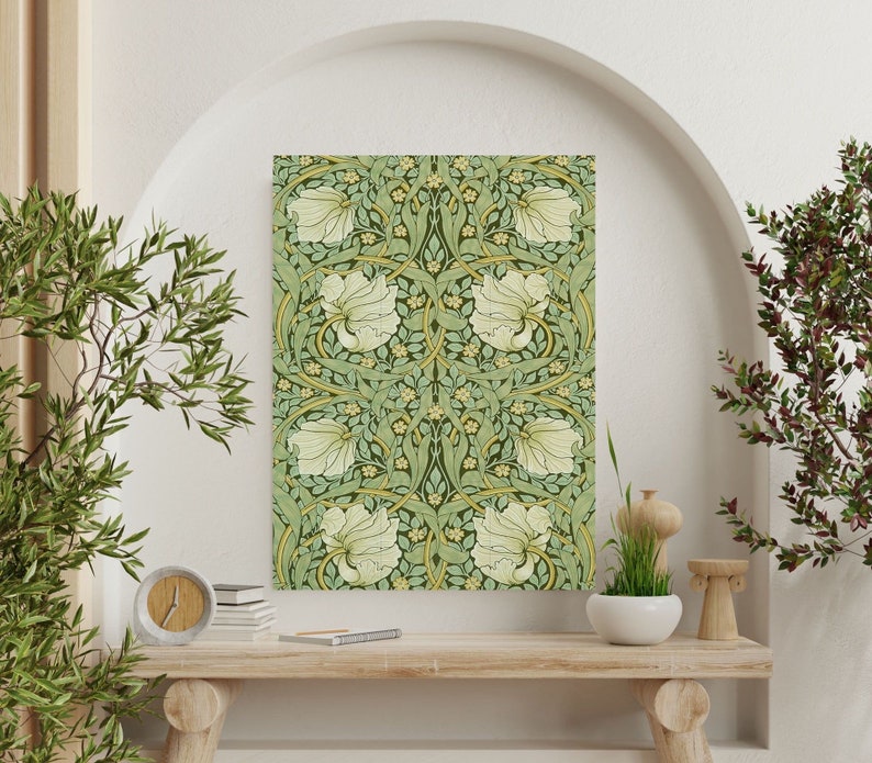 Art Nouveau Floral Ceramic Tile Mural/Mosaic Pimpernel Flower Art Nouveau William Morris Pattern Art Print Flower Mural Botanical Art image 3