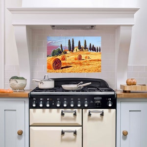 Tile Mural/Mosaic Ceramic Panel of Tuscany Hills - Tuscany wall print - Colourful Wall Art - Tile Mural - Italian Home decor- Tile Mosaic
