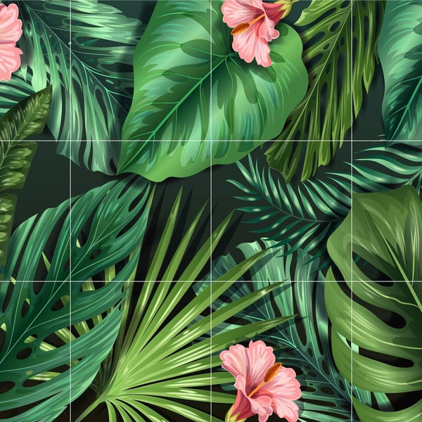 Tropical Plant Mural Etsy
