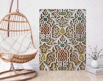 Arabic Floral Tile Mural: Ceramic Mosaic Panel, Islamic Home Decor