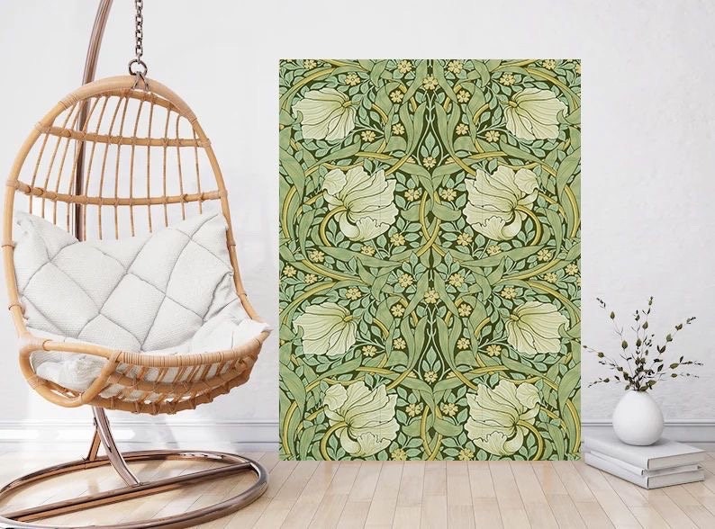 Art Nouveau Floral Ceramic Tile Mural/Mosaic Pimpernel Flower Art Nouveau William Morris Pattern Art Print Flower Mural Botanical Art image 2