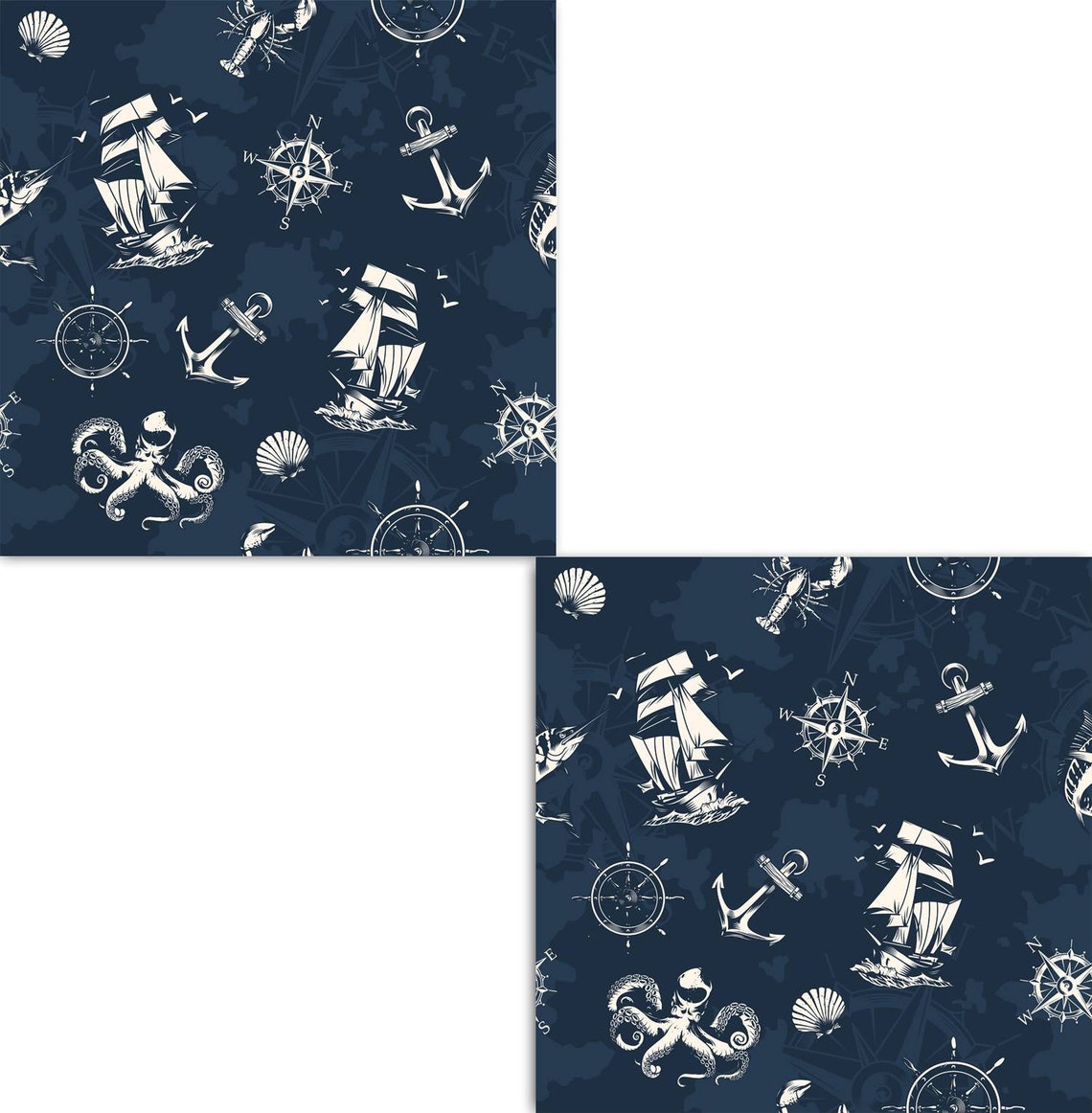 Nautical Tiles Sea Tile Design Two 6 x 6 inches decorative Etsy