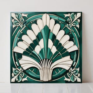 Art Deco Keramikfliese: Geometrische Wanddekoration, Küchenrückwand