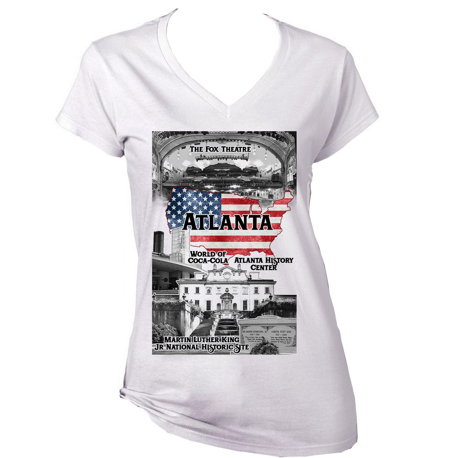Image of Atlanta Usa - New Cotton White Lady T Shirt