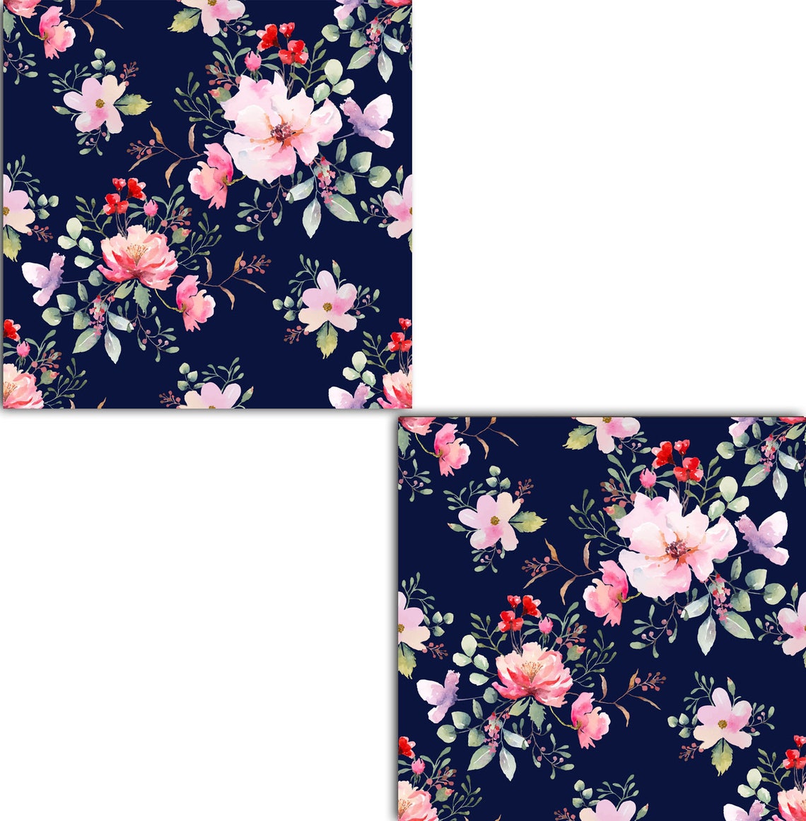 Floral Design Tiles Two 6 x 6 inches decorative ceramic Etsy