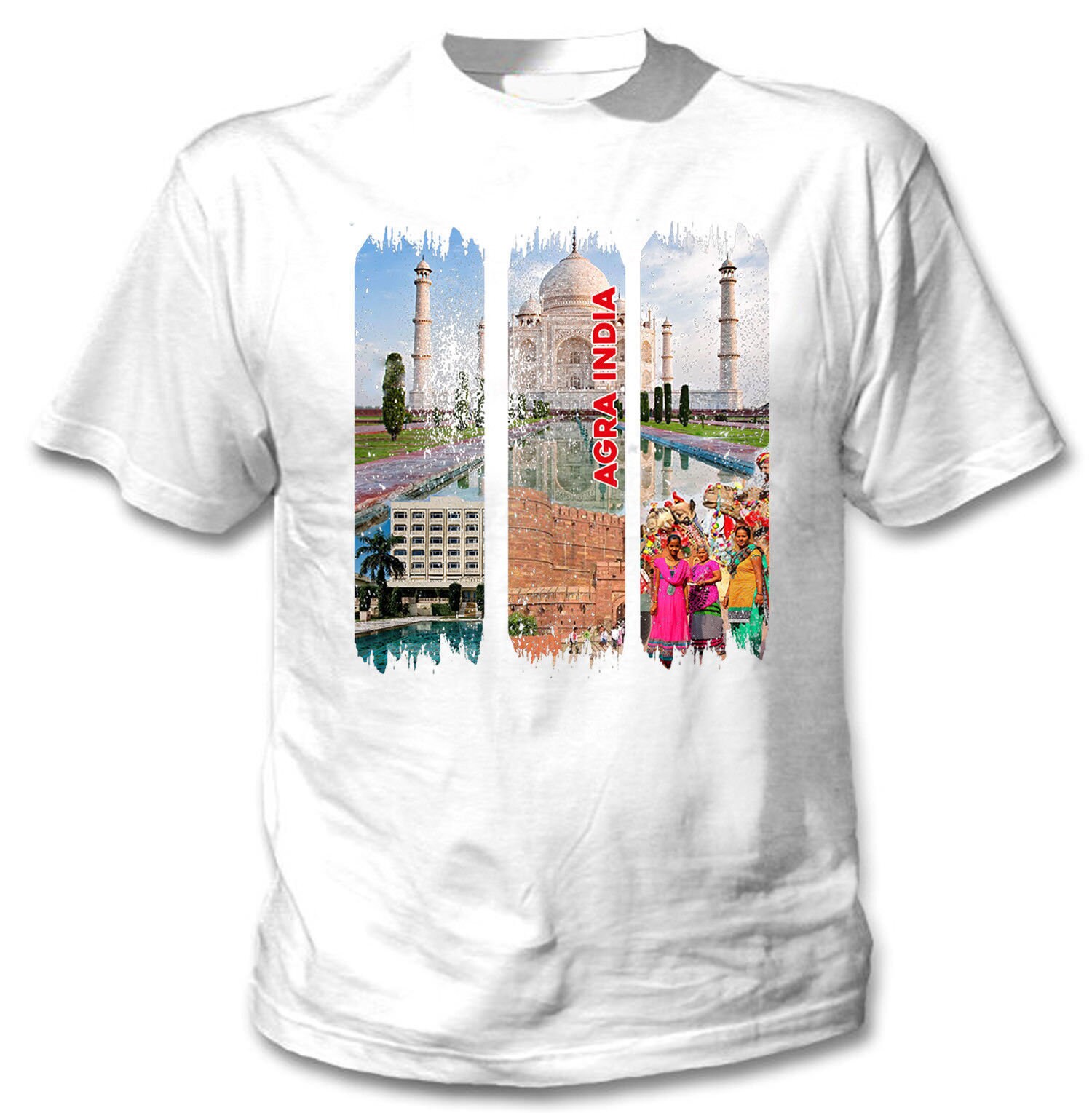 Image of Agra India - Man New Cotton White T-Shirt