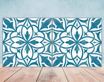 Portuguese Azulejo Tiles - Set of 2 Portuguese Wall Decor Tiles - Kitchen Backsplash Tiles, Table Decorative Tiles, Bathroom Tiles, Coaster
