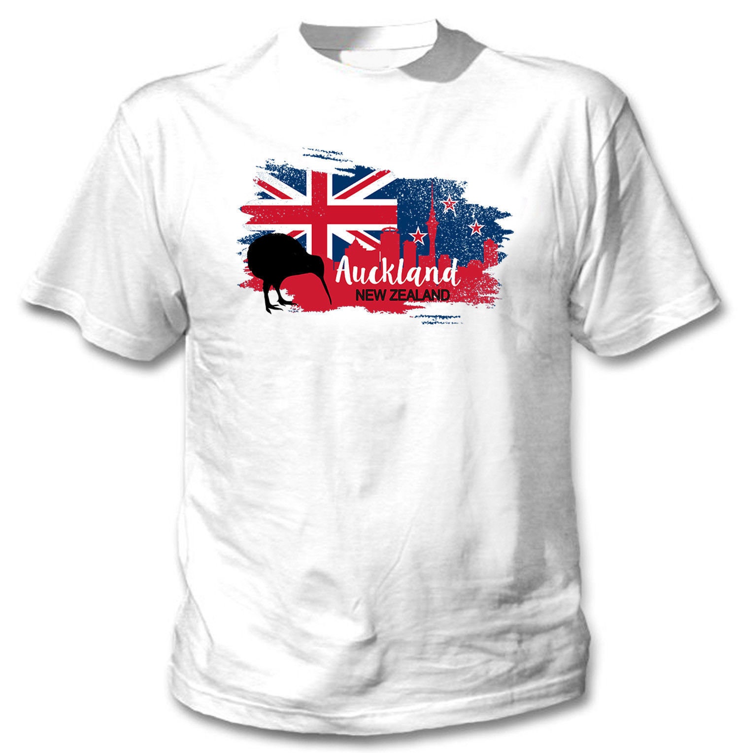 Image of Auckland Zealand - Man New Cotton White T-Shirt