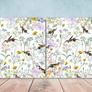 Birds and Flowers Ceramic tiles - Set of 2 Birds and Flowers Wall Decor Tiles - Kitchen Backsplash Tiles, Decorative Tiles, Bathroom Tiles