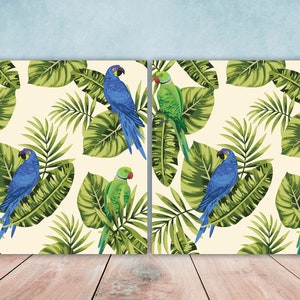 Parrot Tiles Bird Tiles - Two 6 x 6 inches decorative ceramic tiles