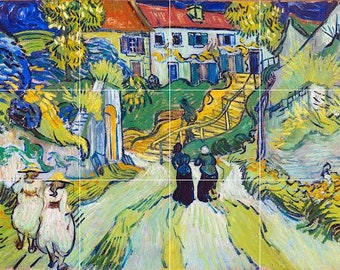 Tile Mural/Mosaic Ceramic Panel of Vincent Van Gogh Stairway at Auvers - Nature Art - Tile Mural - Gloss Tiles - Tile Mosaic