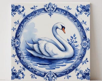 Delft Blue Bird Ceramic Tile : Dutch Kitchen Bathroom Home Decor Delft Animal Art
