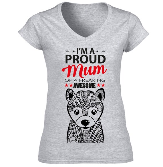 Im A Proud Mum Shiba Inu New Cotton Grey Lady T Shirt