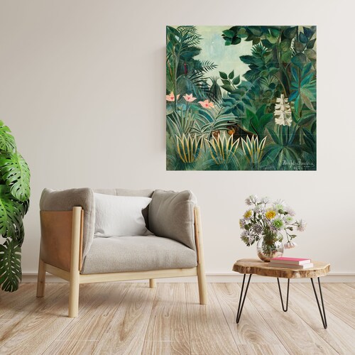 Mural de azulejos de Henri Rousseau: Panel cerámico de la jungla ecuatorial