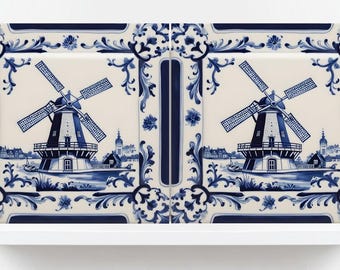 デルフト タイル、デルフト ブラウ、オランダ製、風車、選択 - Etsy 日本