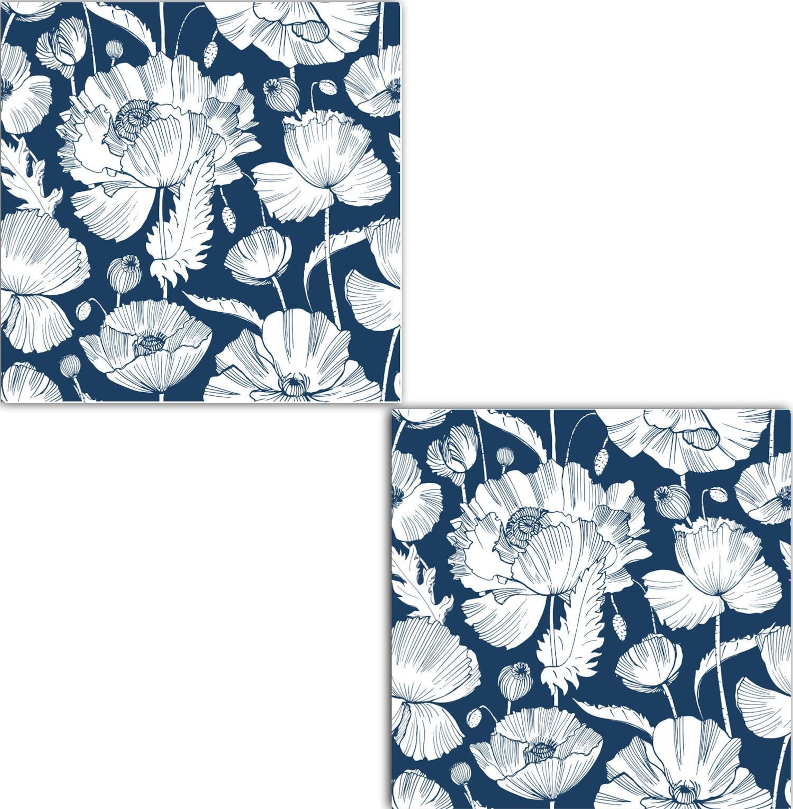 Floral Tiles Flowers Design Two 6 X 6 Inches Decorative Etsy