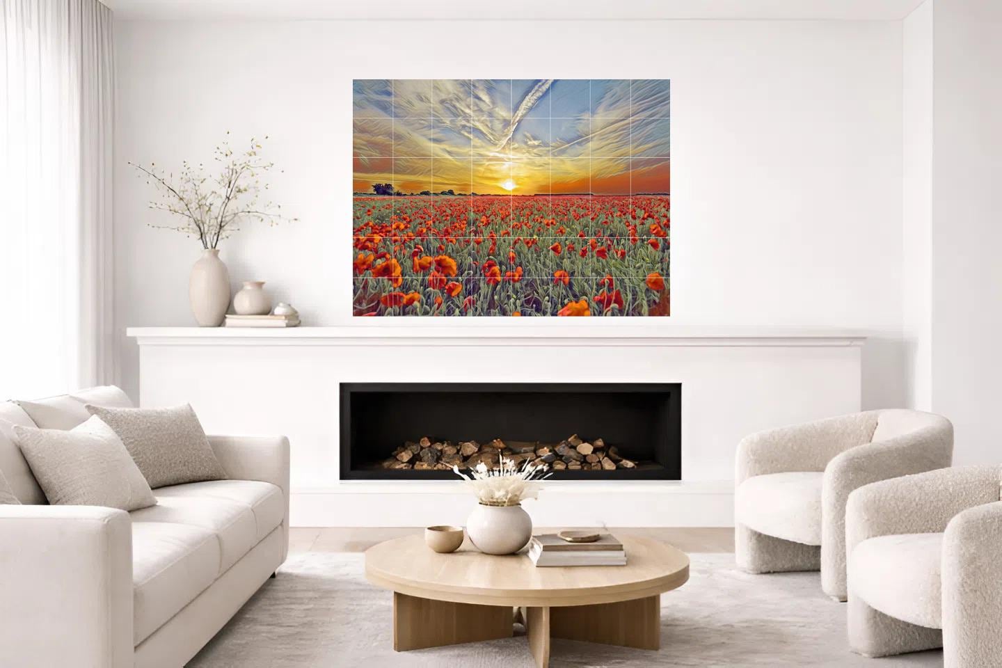 Dosseret Céramique Adhésif Motif Coquelicot Oleson - Art Paysager Floral RW-NO003