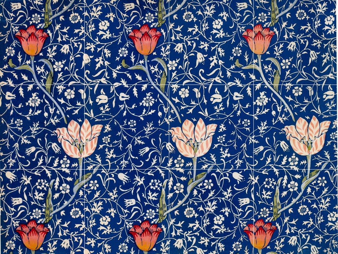 Tile Mural/mosaic Ceramic of Medway Flowers William Morris Art Flower