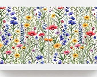 Ensemble de carreaux de céramique Wildflower : dosseret de cuisine botanique, décoration murale de douche