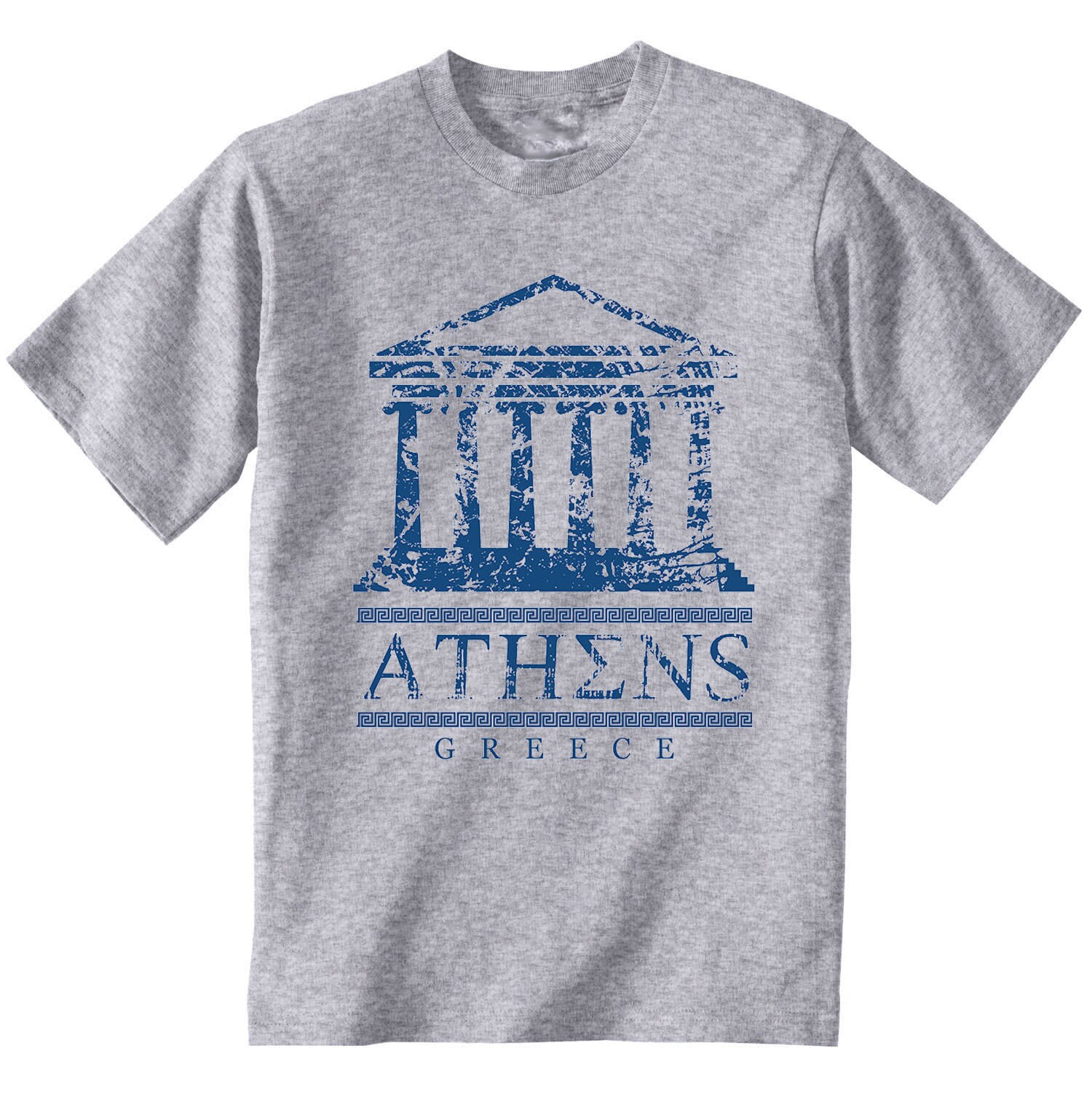 Image of Athens Greece - Man New Cotton Grey T-Shirt