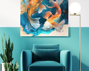Japanisches Koi Fischteich Fliesenbild: Glänzendes Keramik-Mosaik-Panel